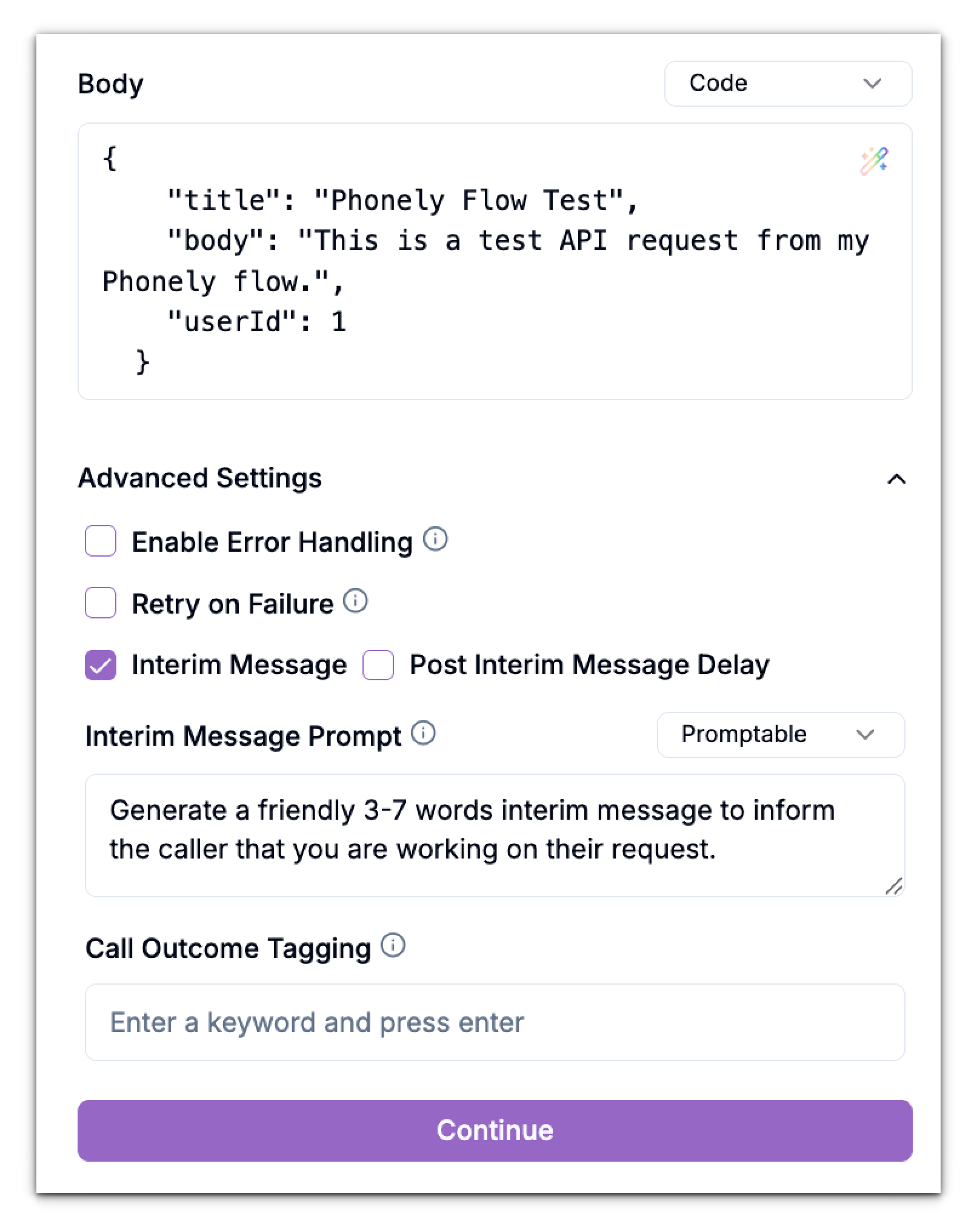 Api Request Advanced Options Pn