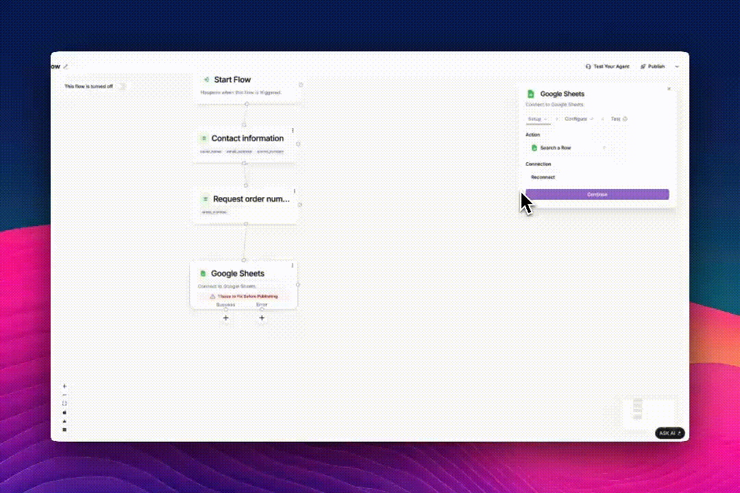 Configure Google Sheets Connection
