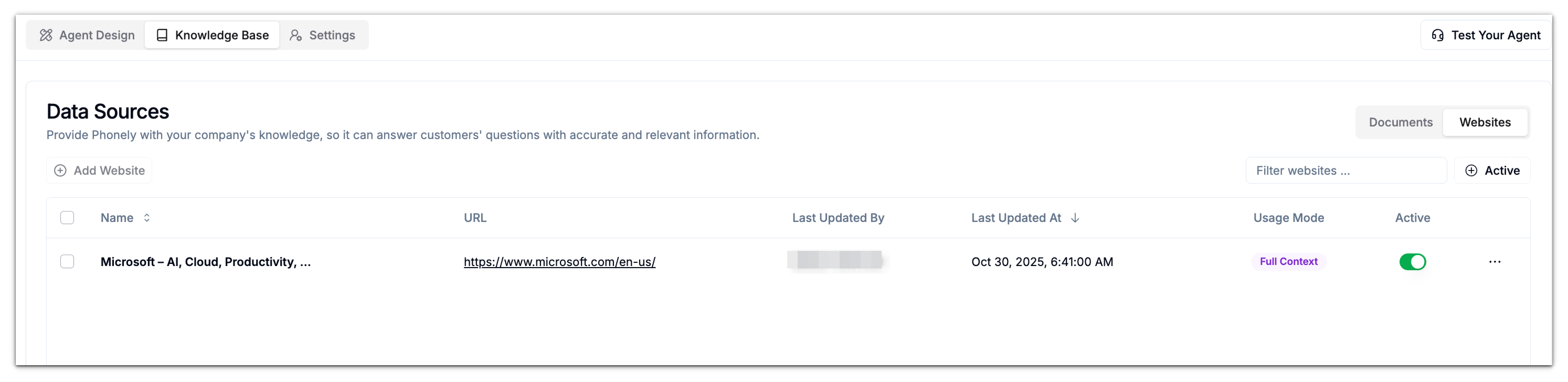 Add Website Knowledgebase Pn