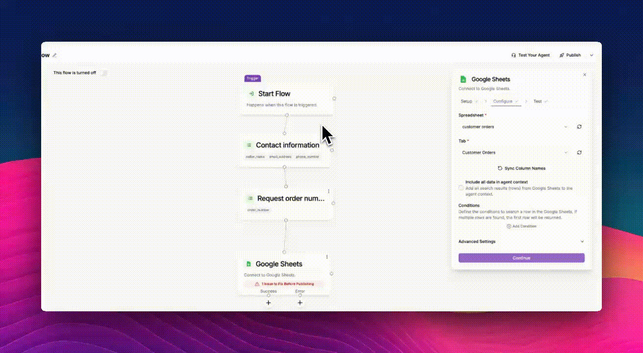 Test Google Sheets Connection