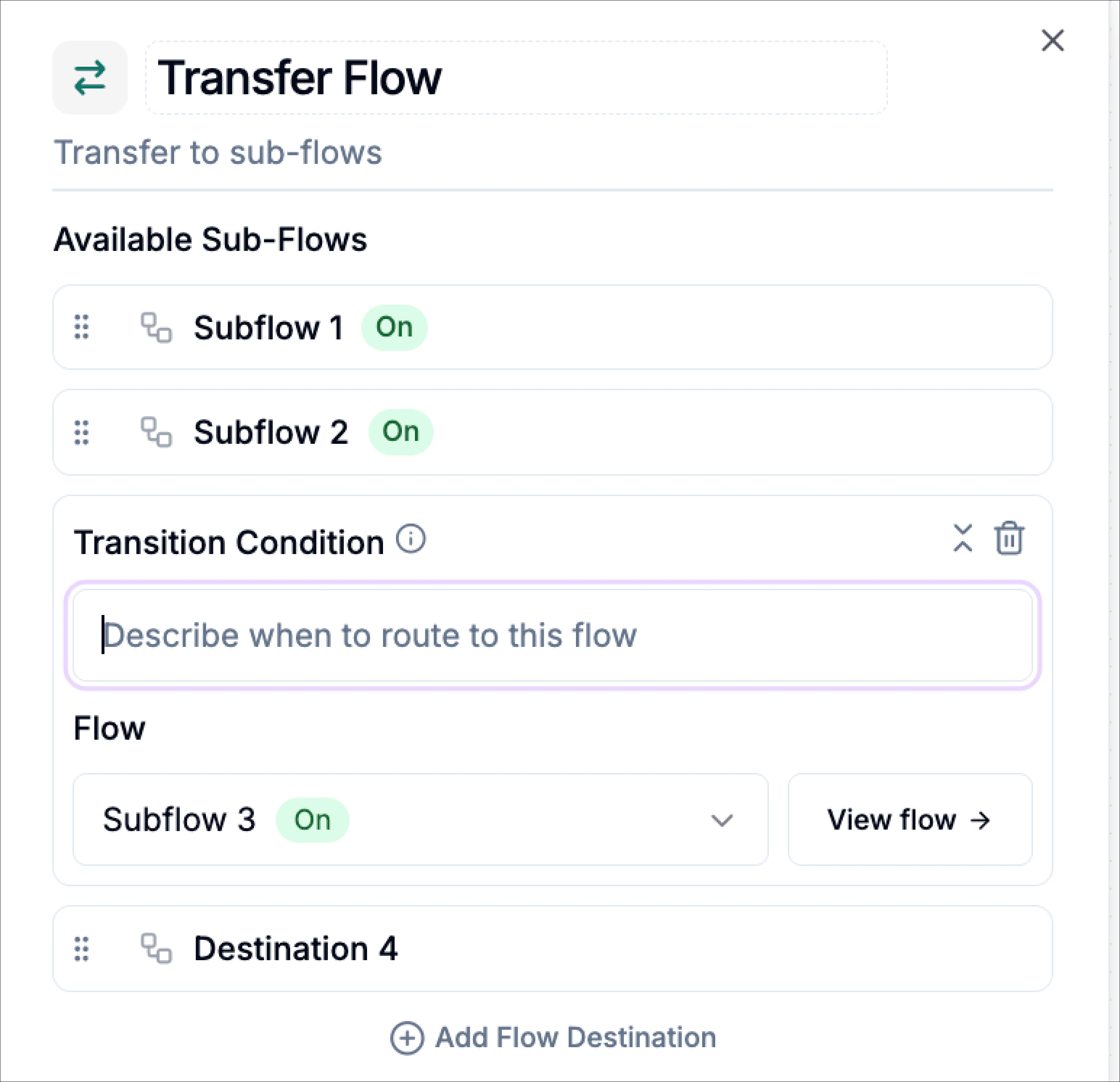 Defining Transition Condition Defining Transition Condition