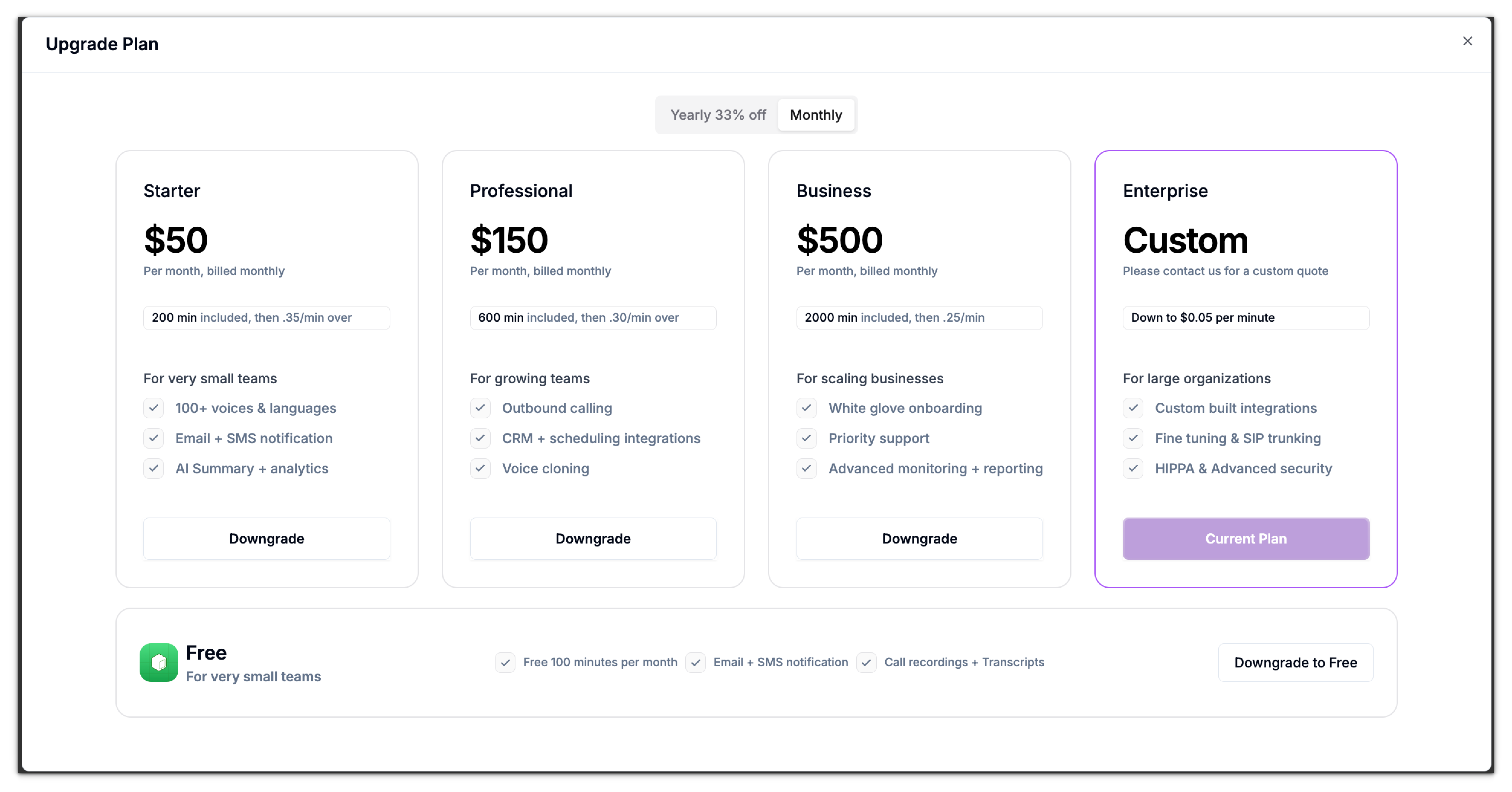 Manage Plans Phonely Pn