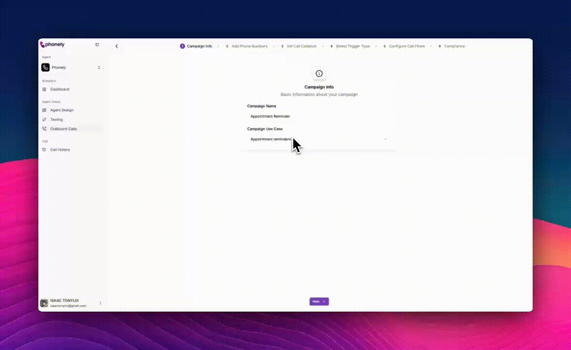 Outbound Campaign Phone Numbers and Cadence