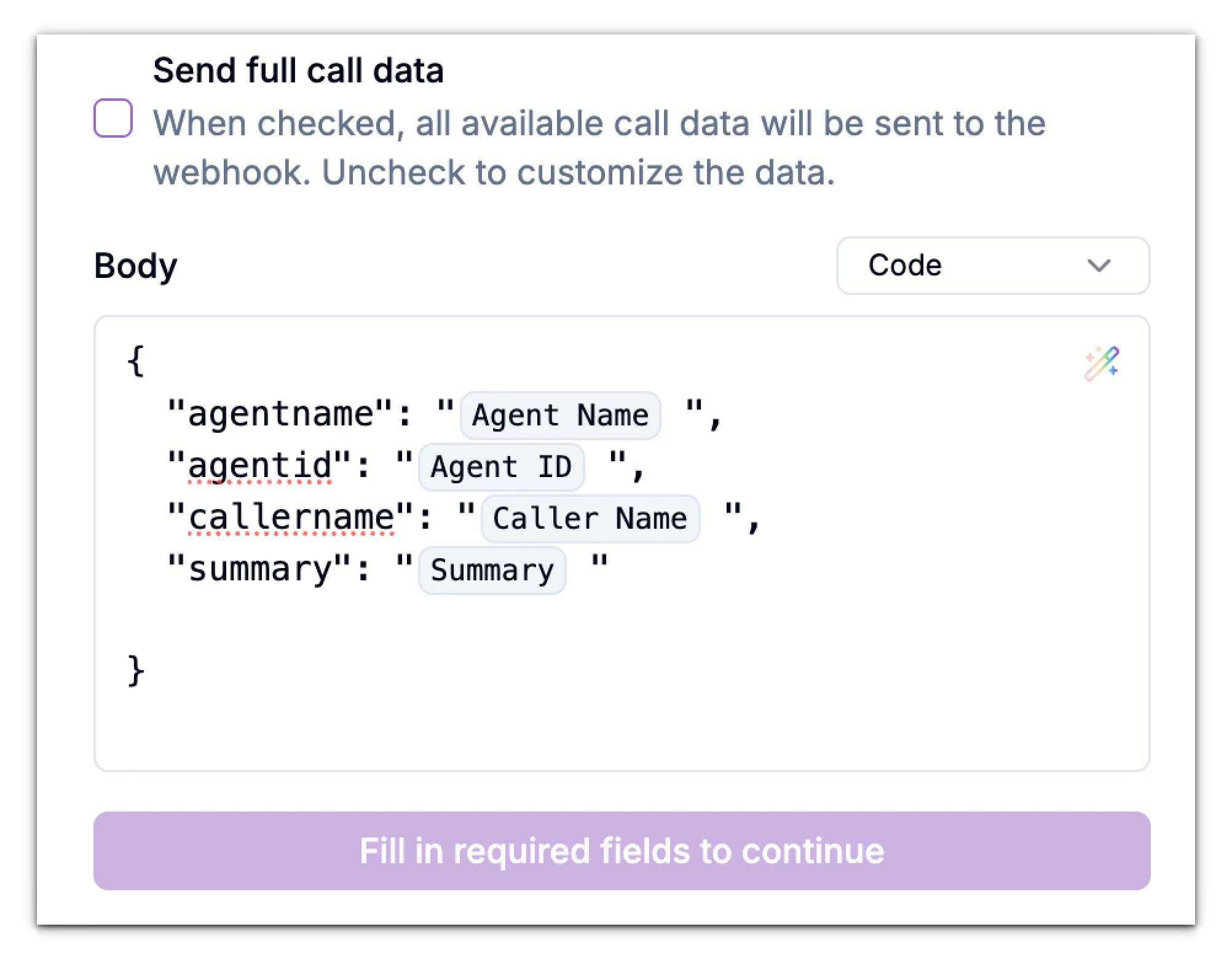 Send Full Data Code Pn