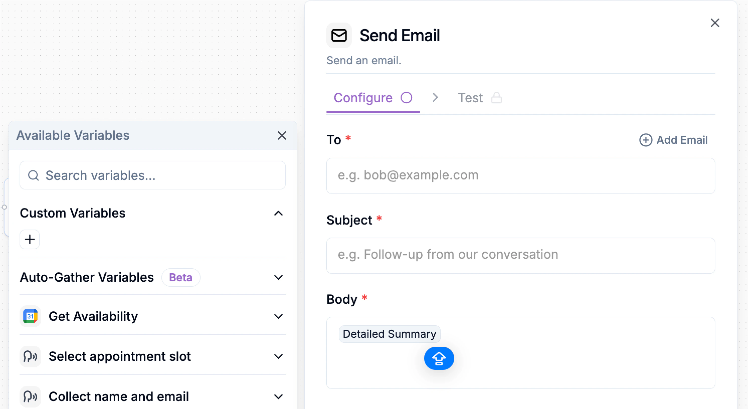 Send Email Post Call Send Email Post Call
