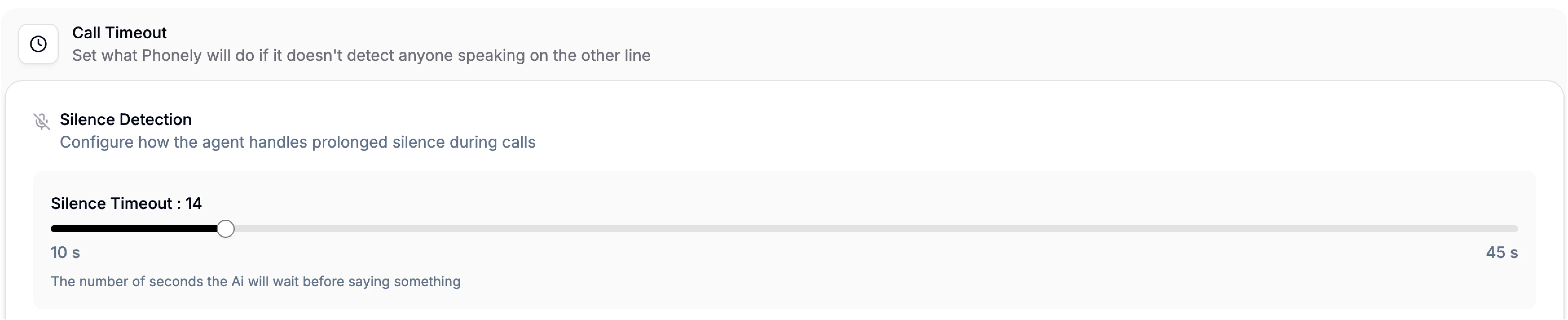 Silence Detection And Time Out
