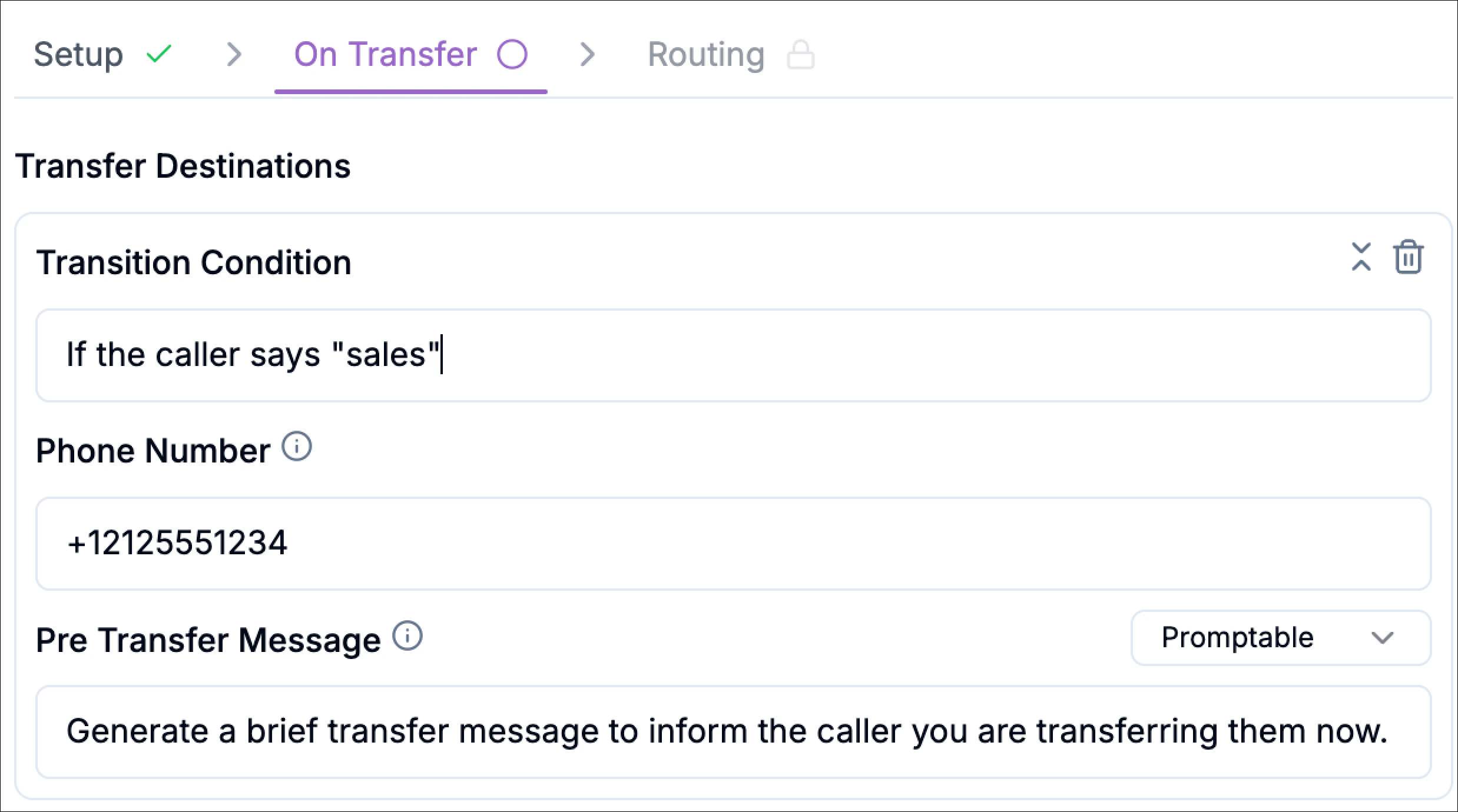 Cold Transfer Configuration Options