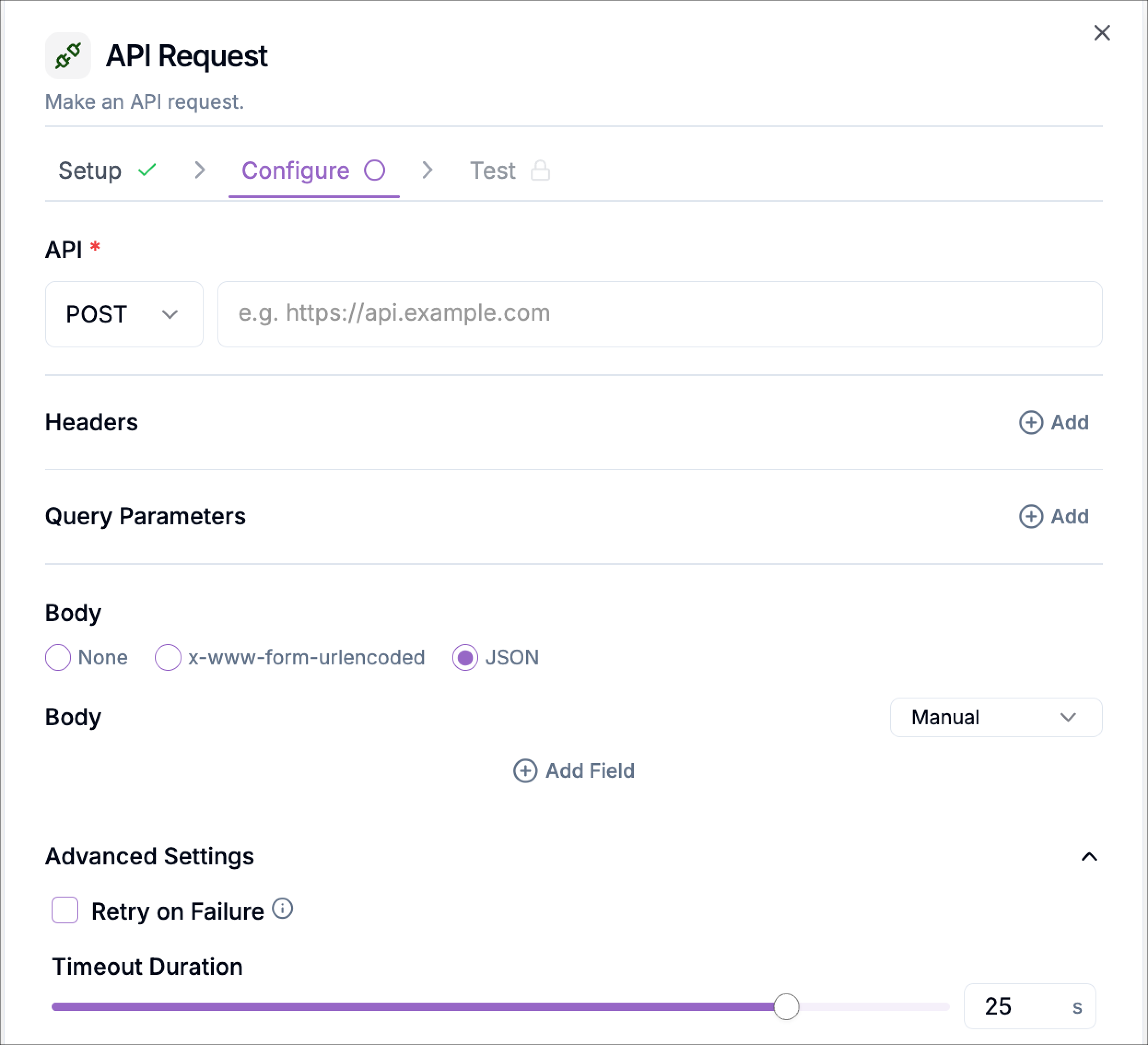 Configure Api Request Manually Configure Api Request Manually
