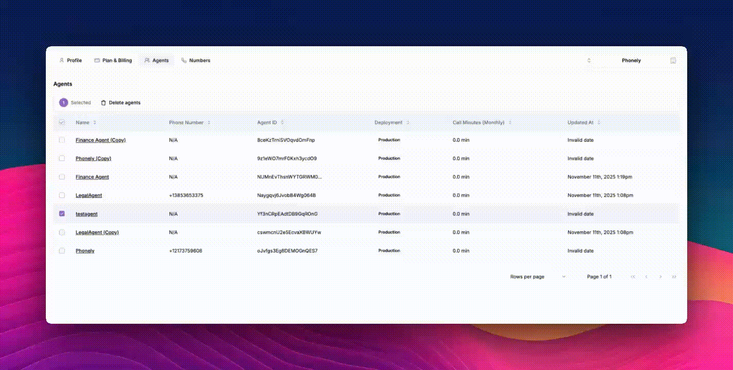 Deleting An Agent Gi