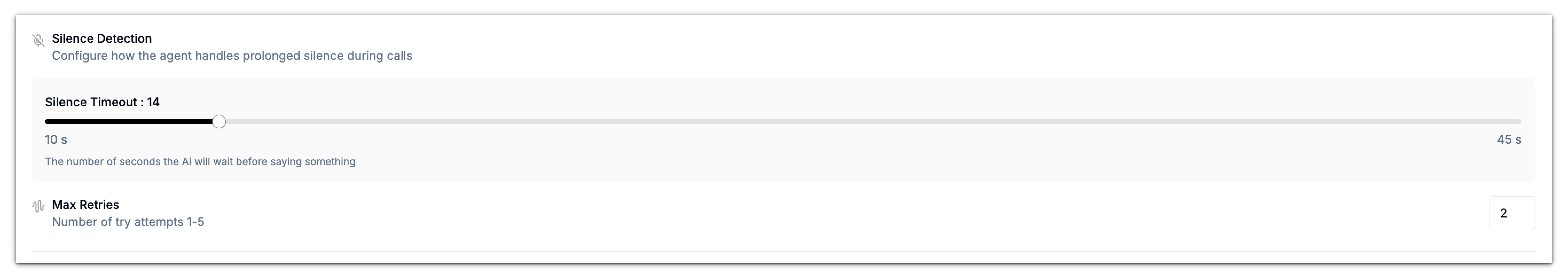 Silence Detection Settings Pn