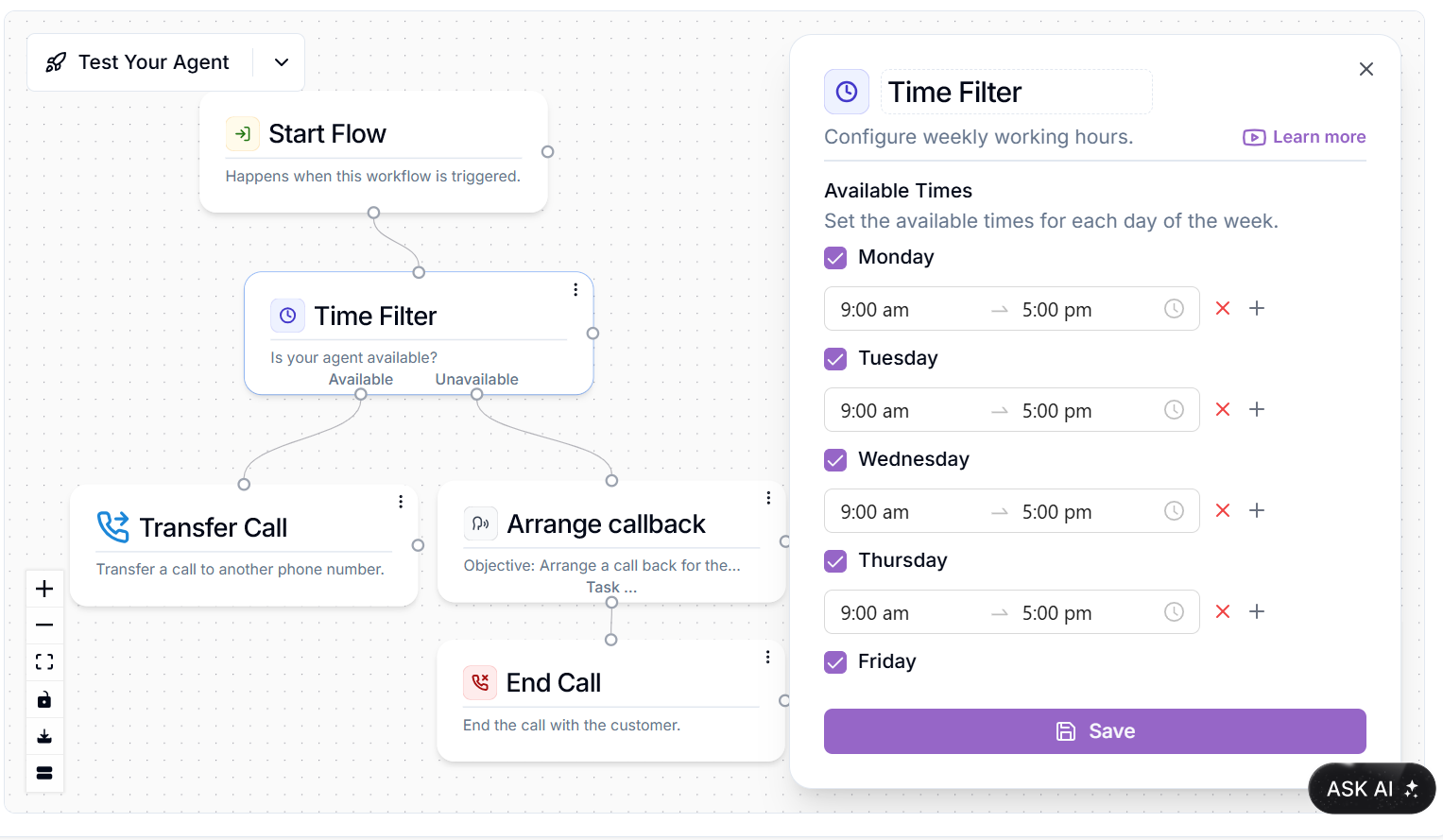 Time Filter Block example