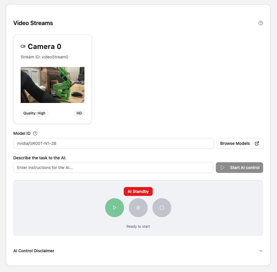 phosphobot ai control panel
