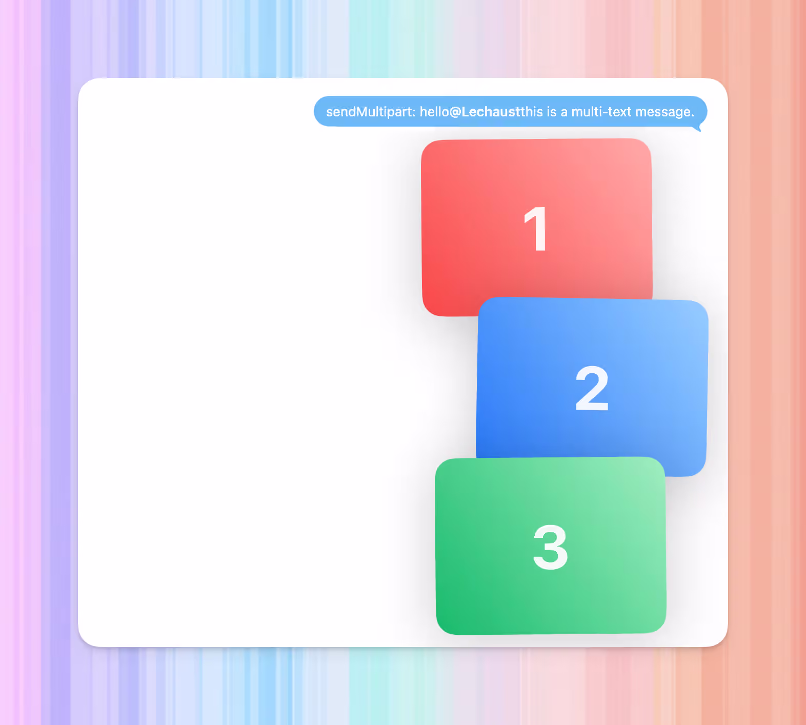 iMessage multipart message with text mention and image attachment