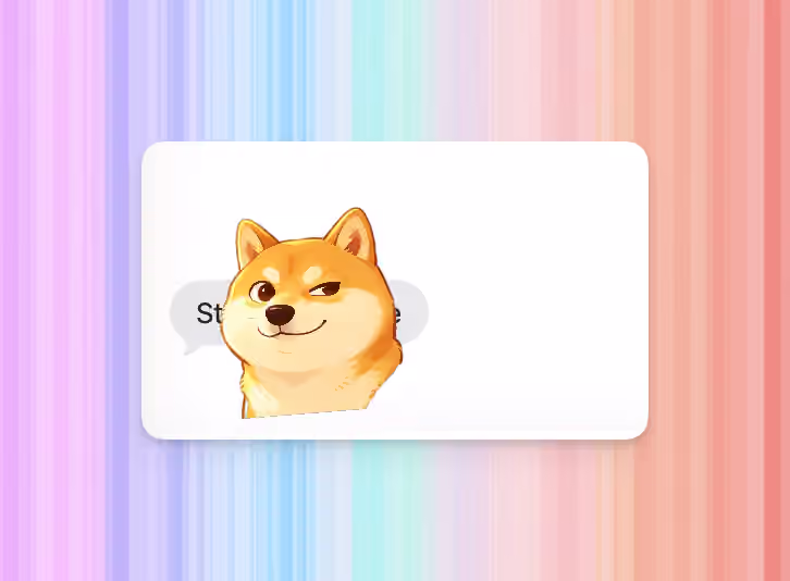 Custom sticker placed on an iMessage bubble