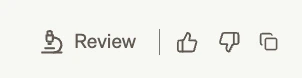 Review button at the top of a session