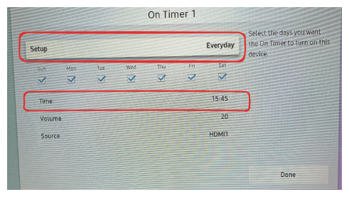 Configure On Timer settings