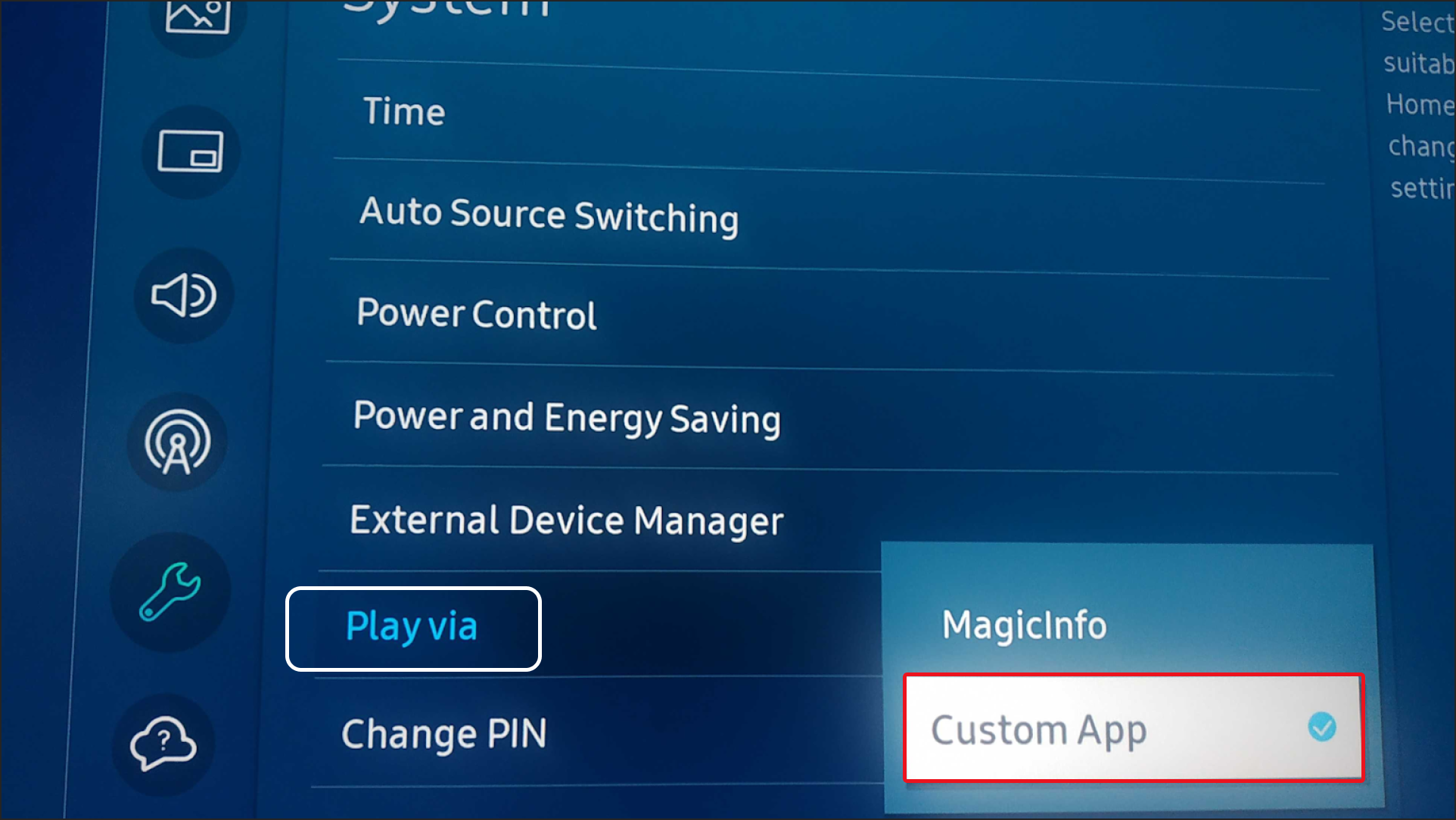 Navigate to System menu