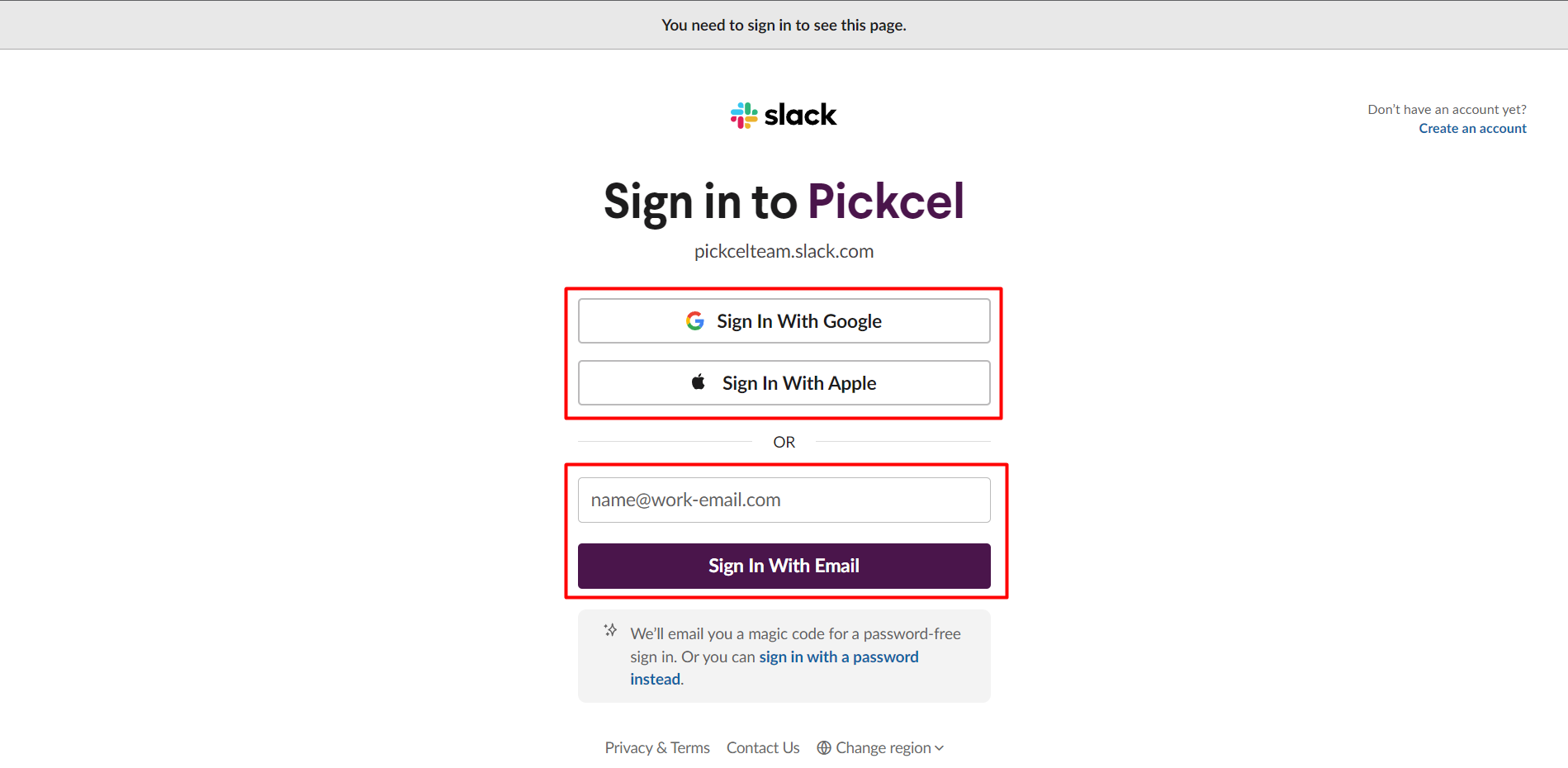 Sign in to Slack