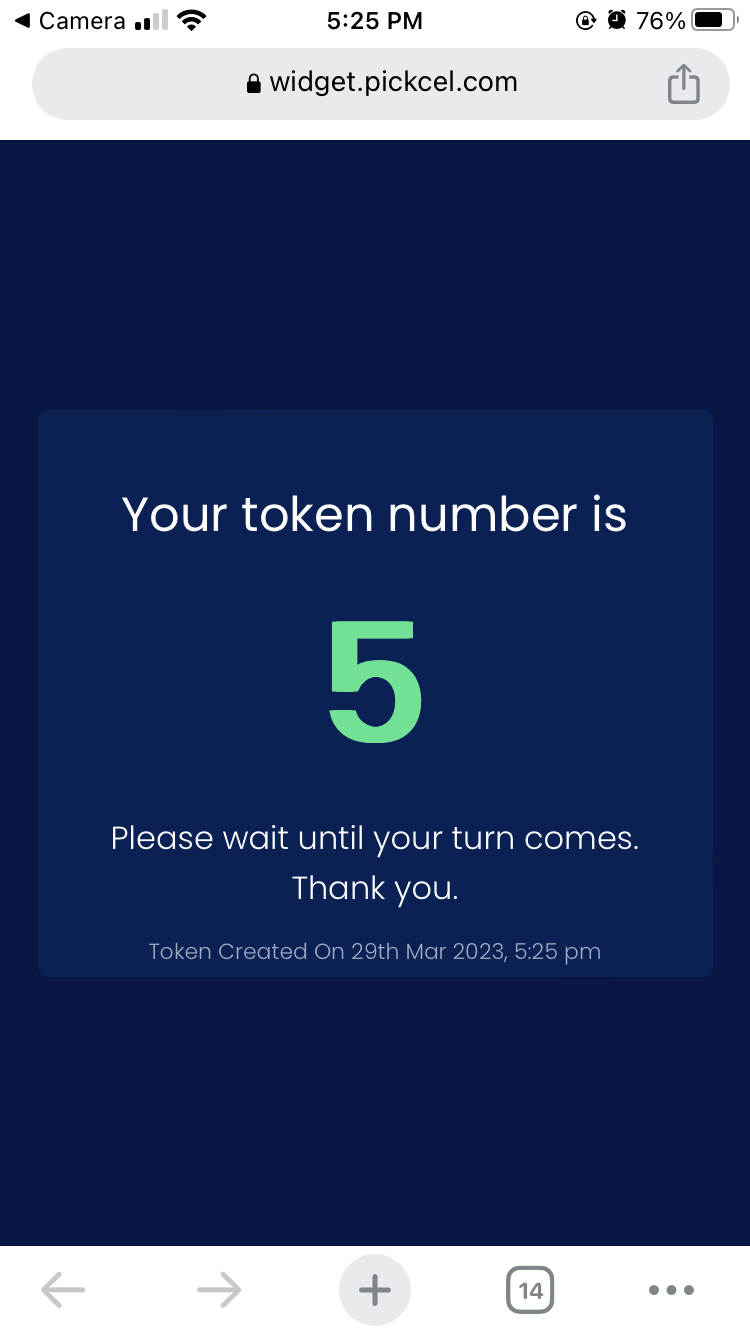 Token on mobile