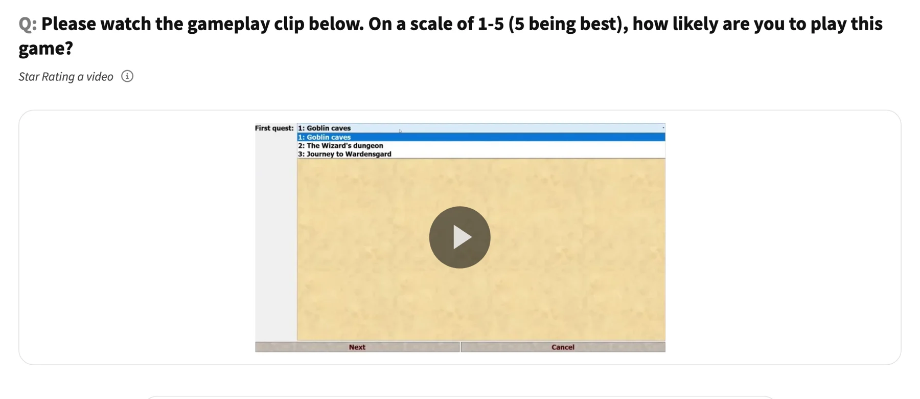 App Store gameplay review example poll