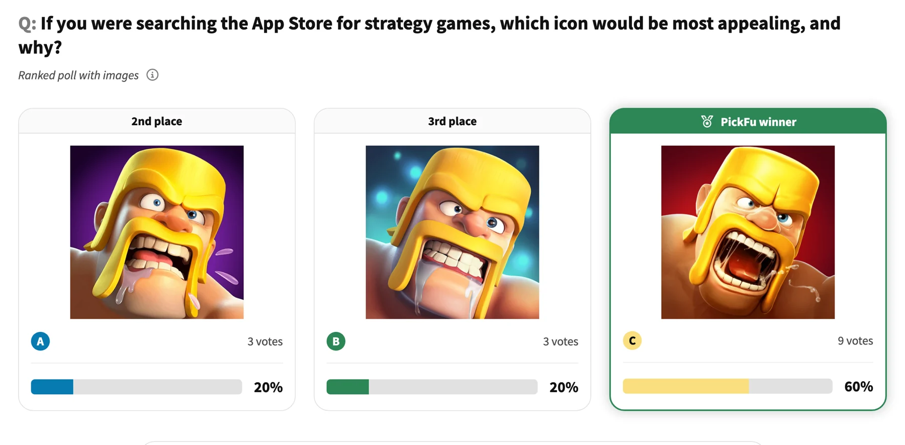 Rapid App Store icon test example poll