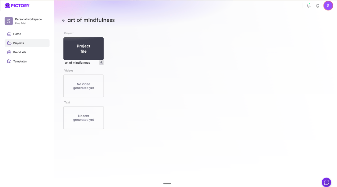 Create Template from Project - PictoryAI