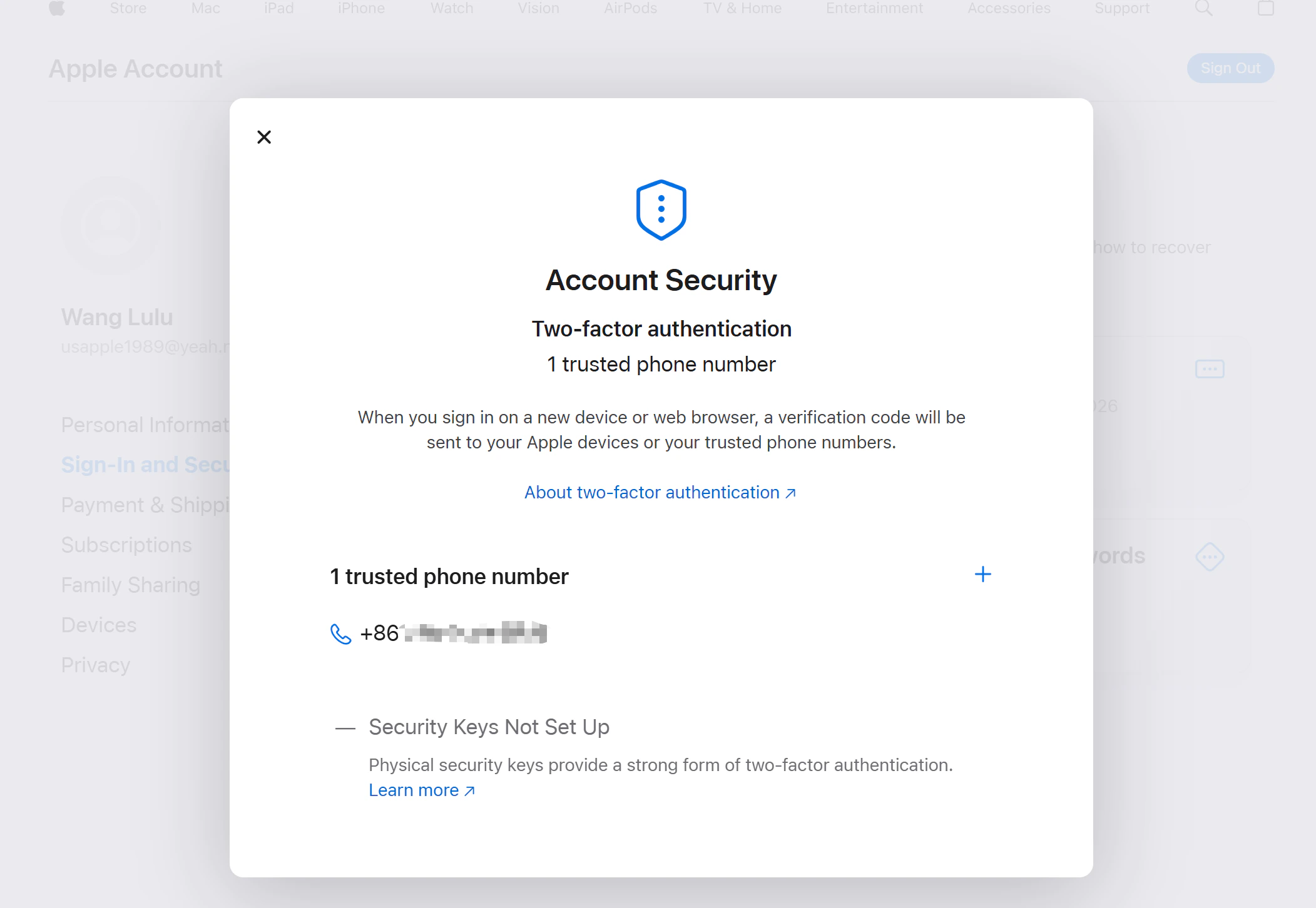 Apple ID 账户安全设置,中国手机号可用