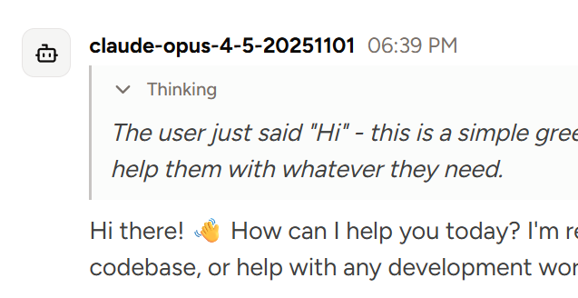 Screenshot of the old thinking style.