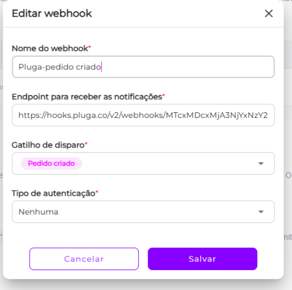 Configuração do Webhook no PIED
