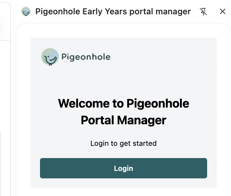 Portal Manager login page