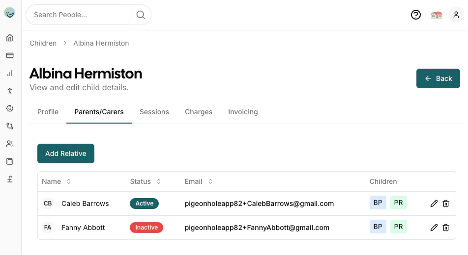 Parent/Carer from Child View