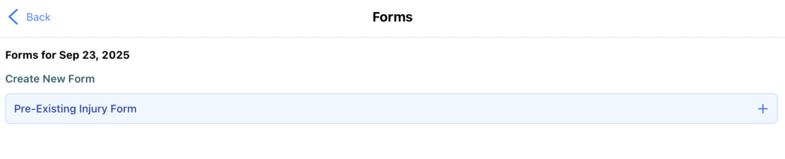 Choose form screen