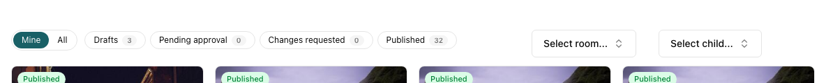 The Observations page header with the Home Moments button highlighted, showing a badge of 3