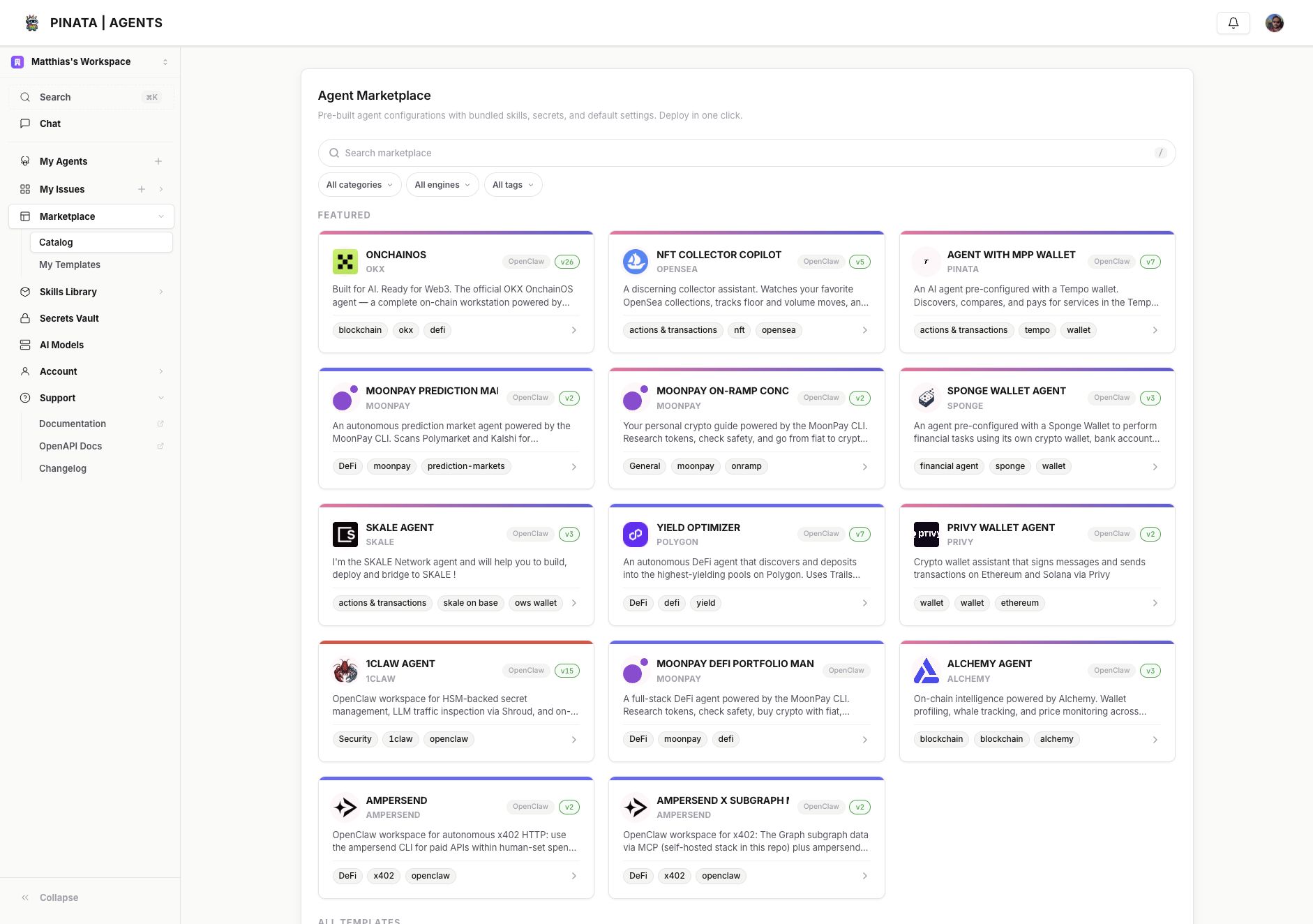 Current Marketplace page