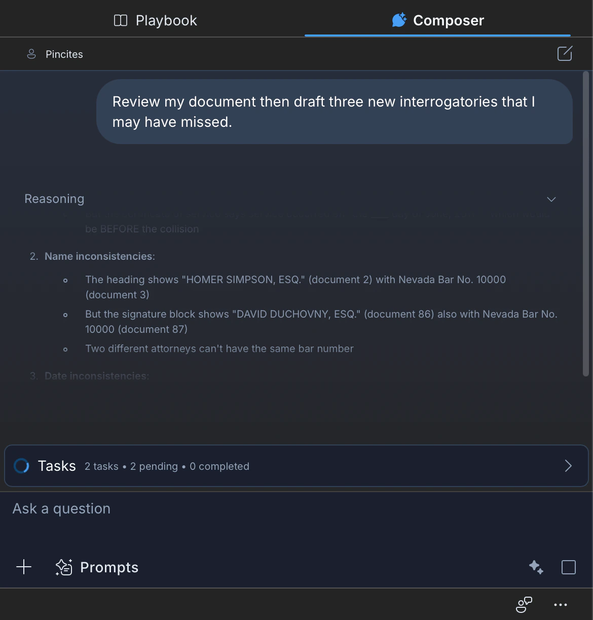 Composer Reasoning Stream Composer Reasoning Stream