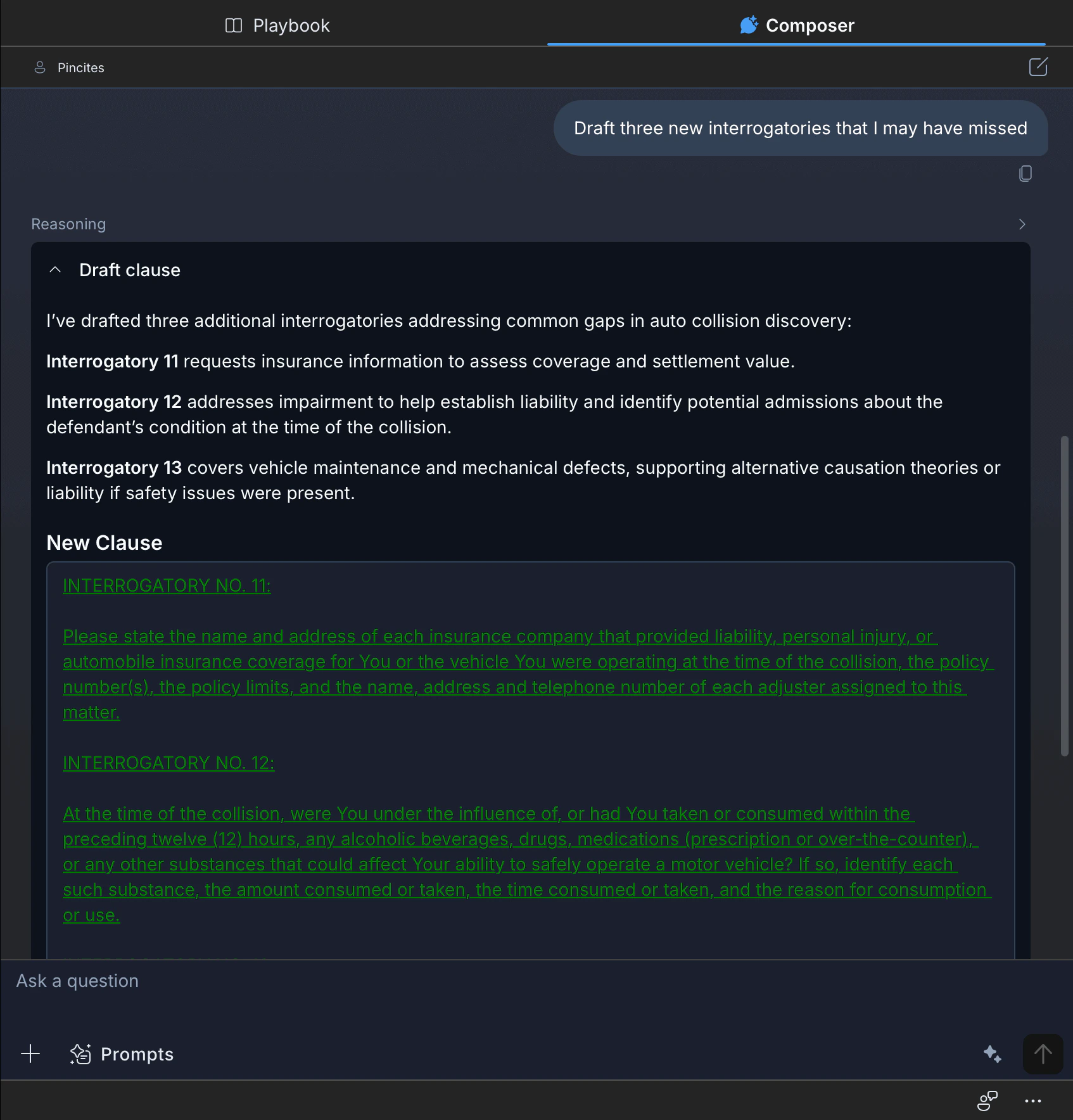 Draft Interrogatory Draft Interrogatory