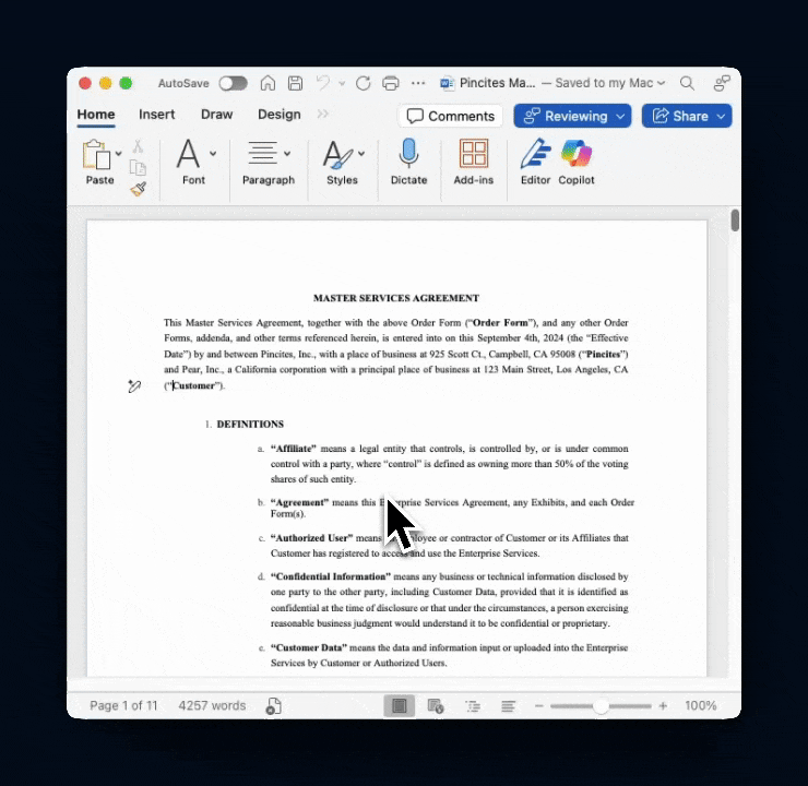 Download the Pincites Word add-in