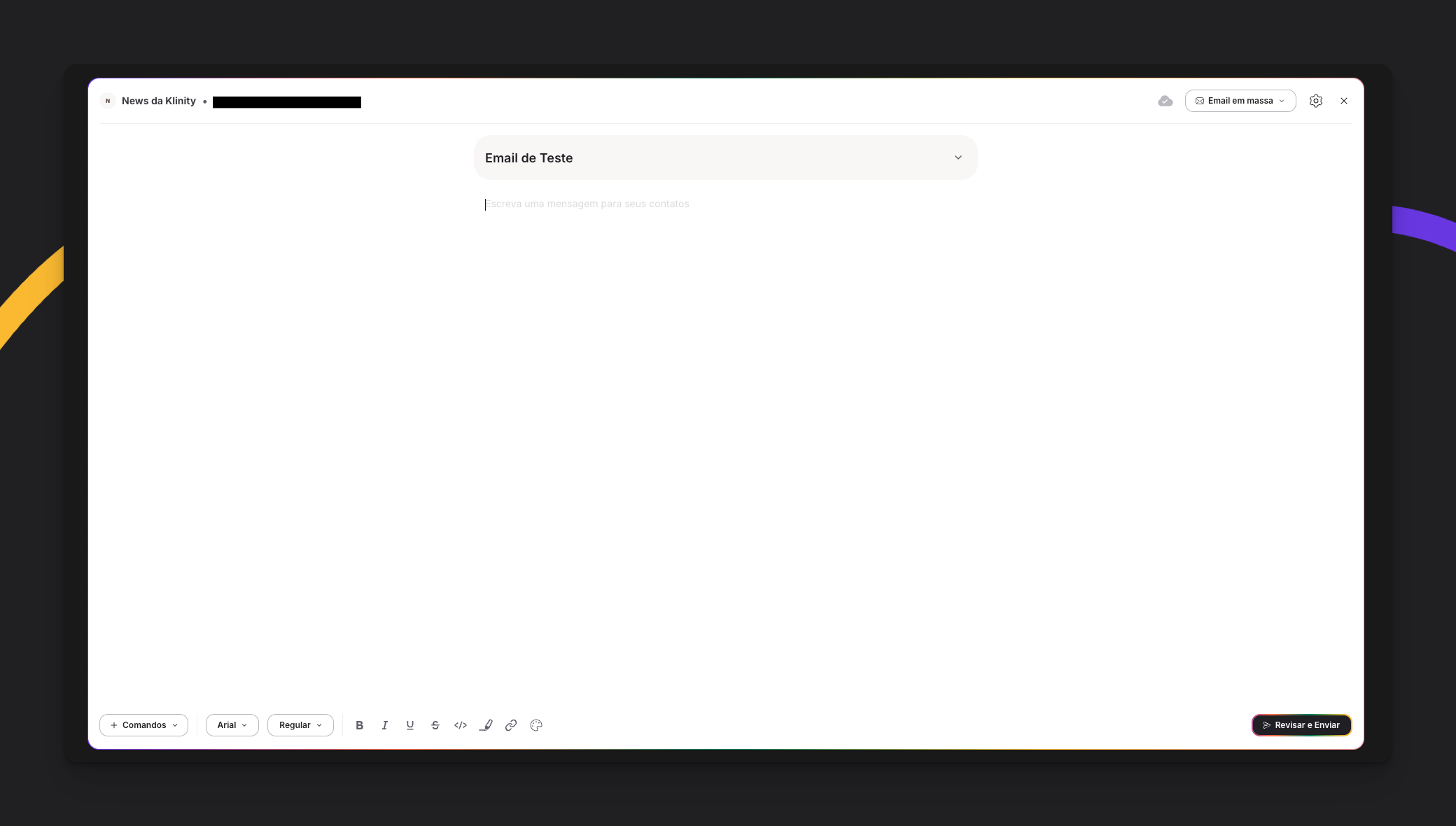 Editor expandido em tela cheia