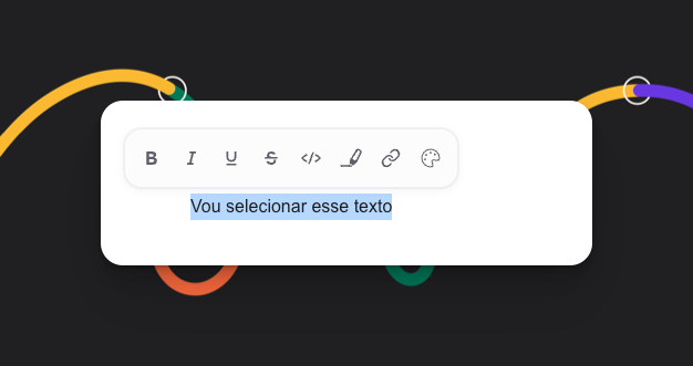 Menu ao selecionar texto
