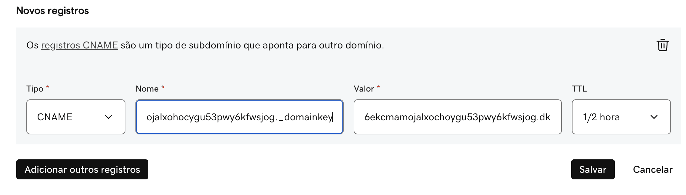 Registro Cname Godaddy