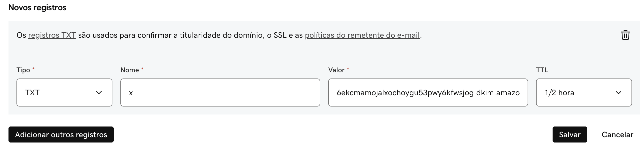 Registro Txt Godaddy