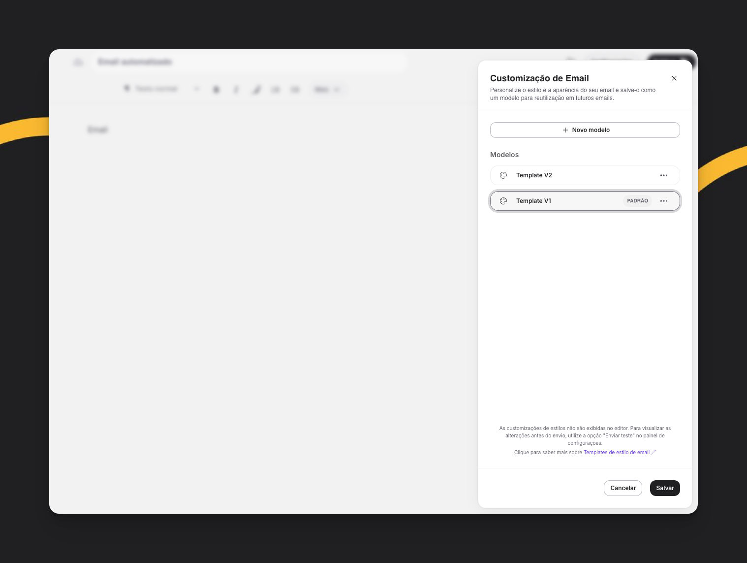 Templates de estilo do email - Pingback