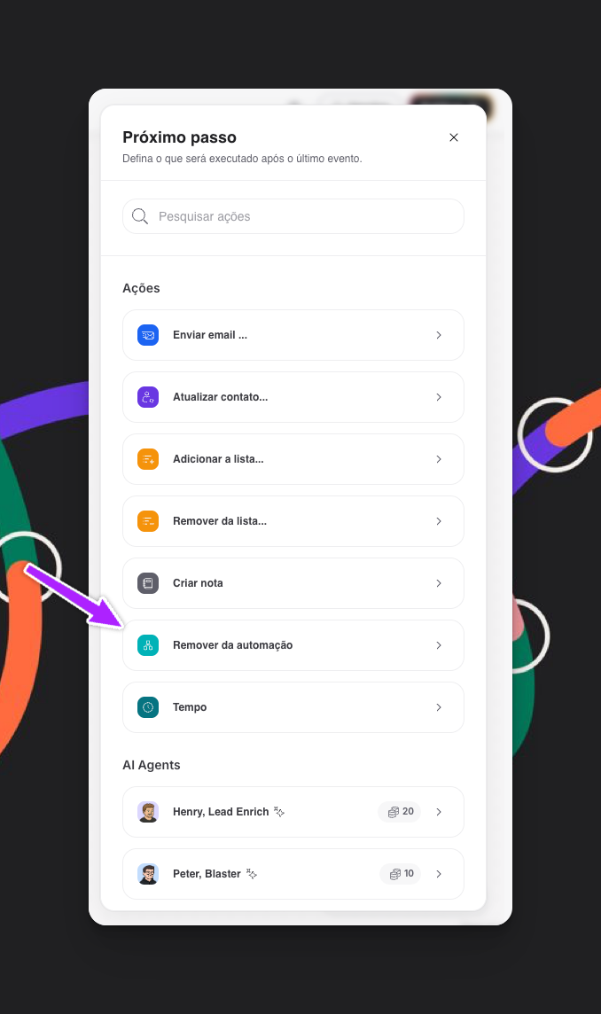 Acao Remover Da Automacao