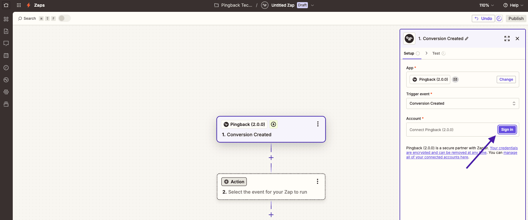 Conectar Pingback Zapier