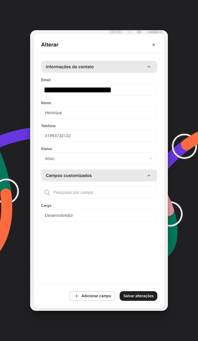 Editando Informacoes Contato
