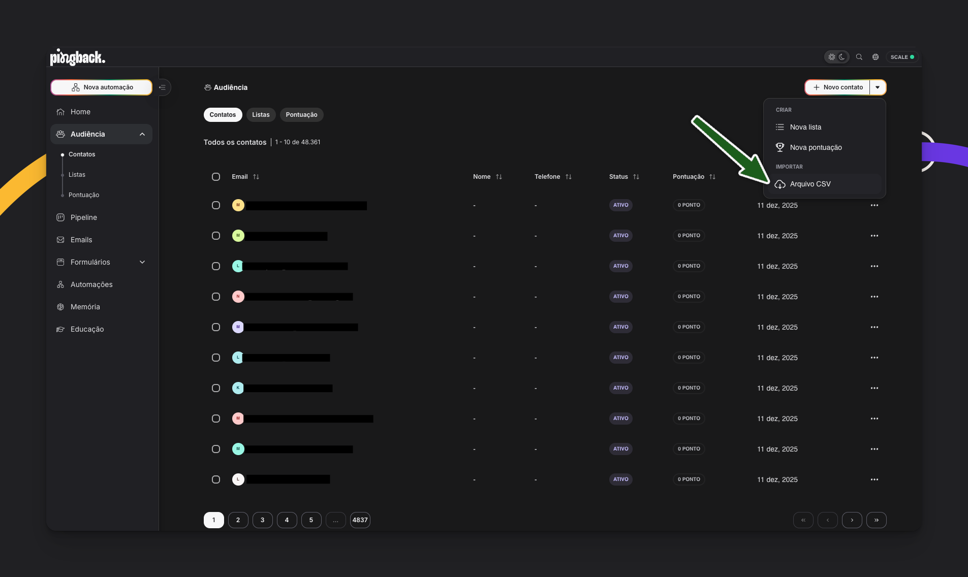 Clicar Em Importar Contatos