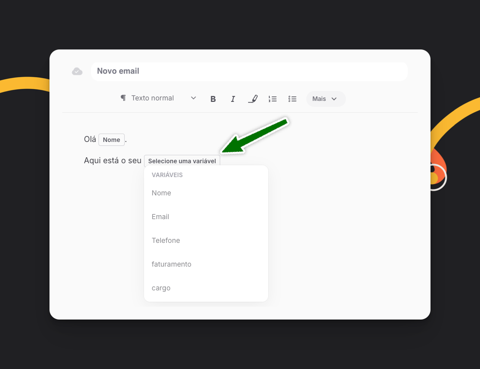 Adicionando Variaveis