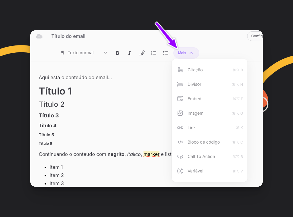 Funcionalidades Do Editor