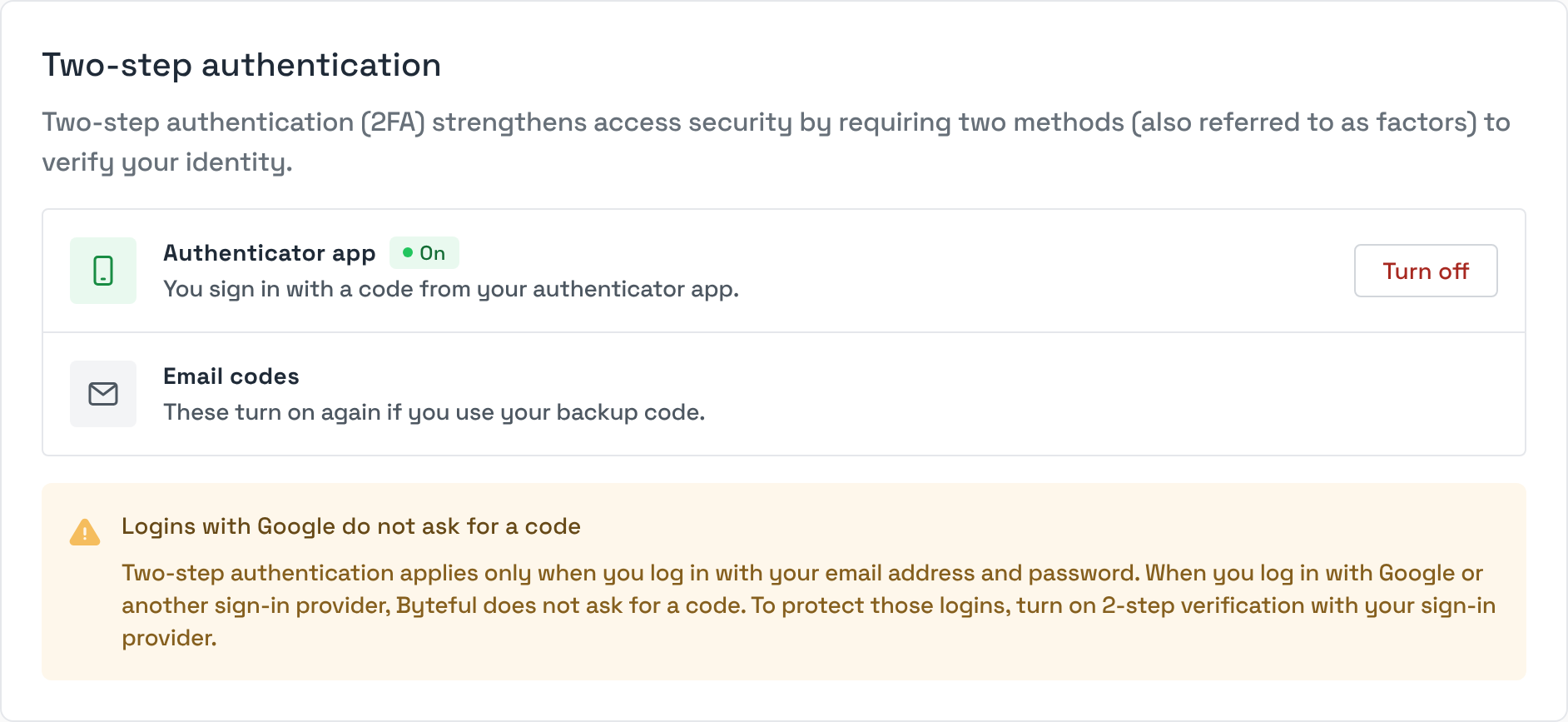 Byteful Authenticator App On