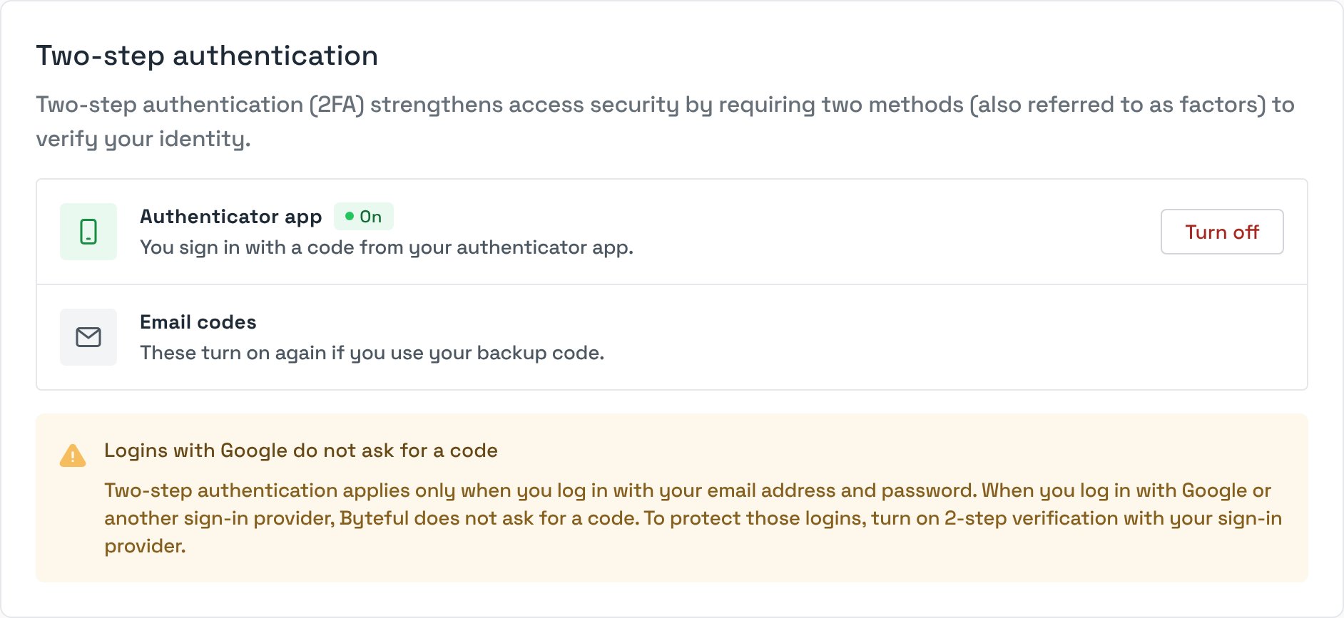 Byteful Authenticator App On